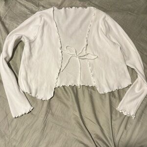 White ruffle cardigans
